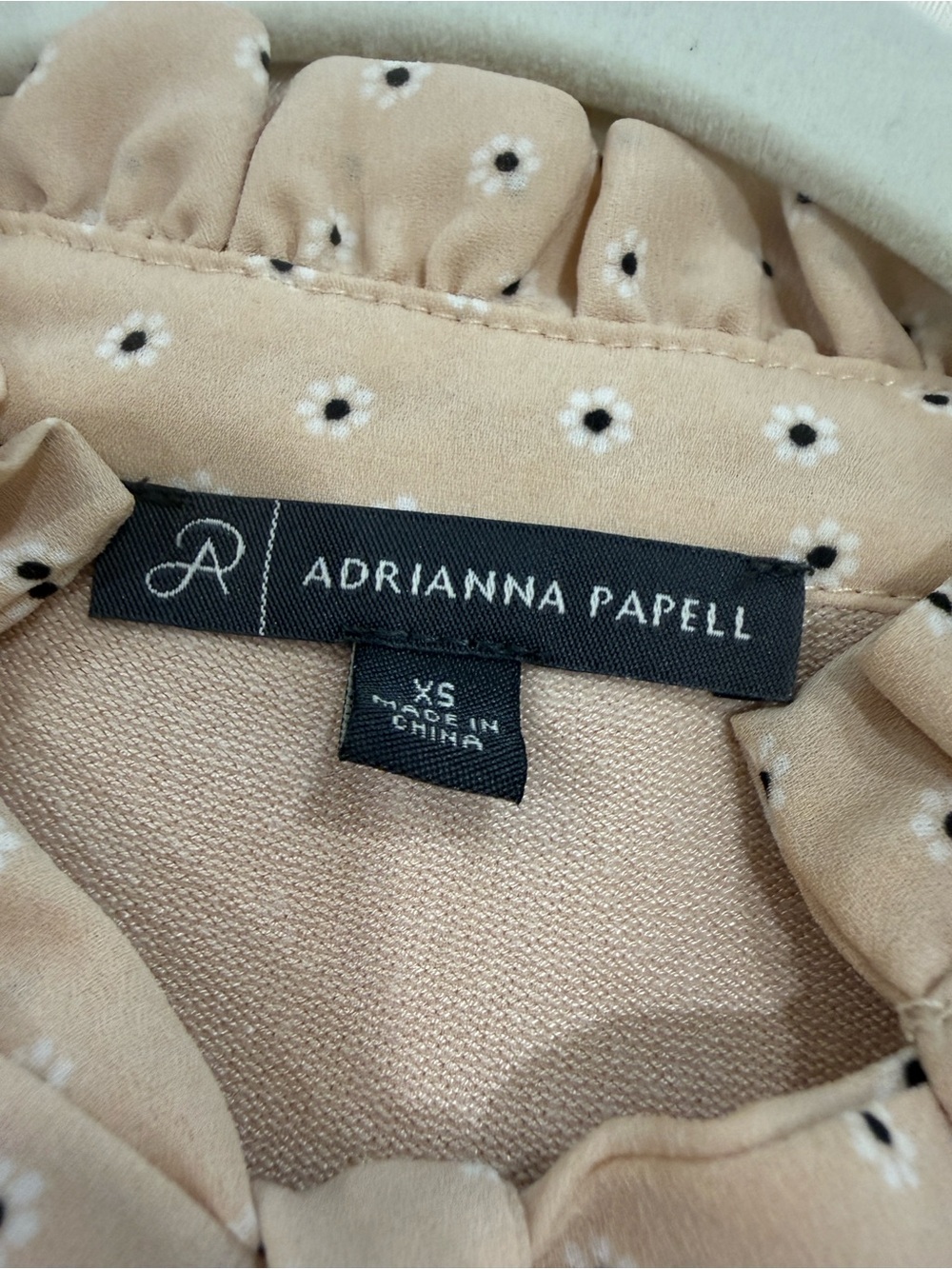 Adrianna Papell Dusty Blush Long Sleeve Tie-Neck Blouse Size XS - Picture 6 of 6